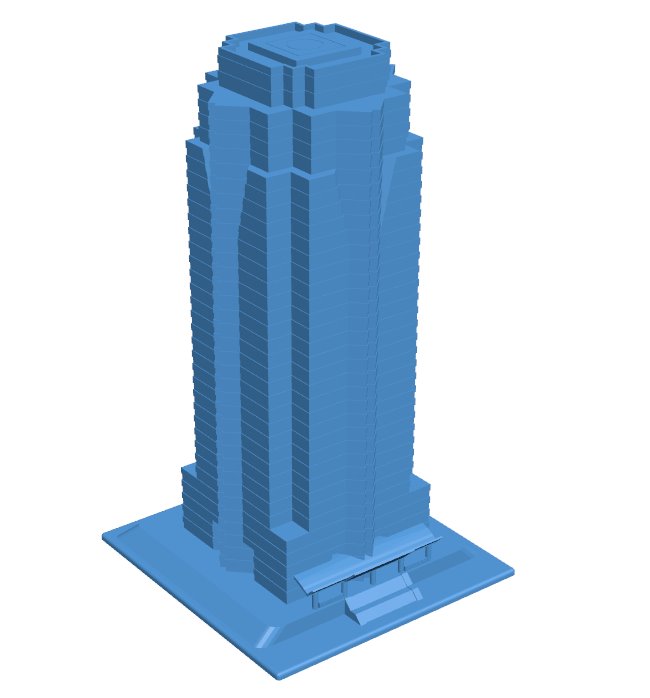 Nakatomi Plaza building from Die Hard B010829 3d model file for 3d printer