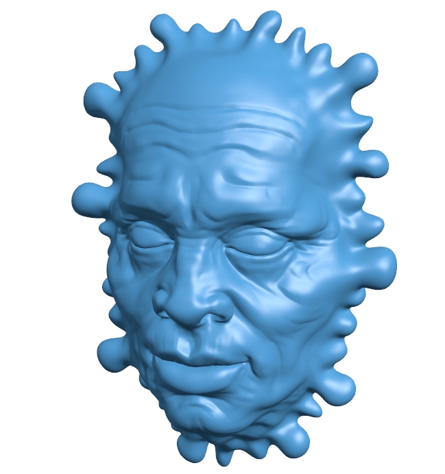 Old man face B010726 3d model file for 3d printer