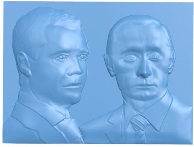 Putin and Medvedev T0008532 download free stl files 3d model for CNC wood carving