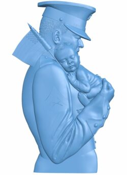 Soldier and child T0009017 download free stl files 3d model for CNC wood carving