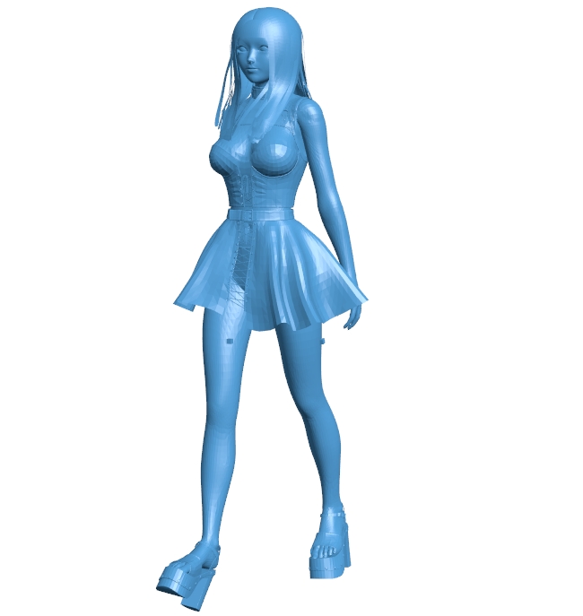 The young girl walked onto the stage B010747 3d model file for 3d printer