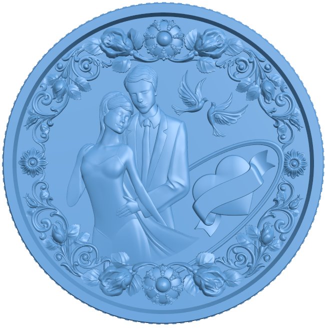 Wedding coin T0008659 download free stl files 3d model for CNC wood carving