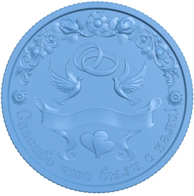 Wedding coin T0008660 download free stl files 3d model for CNC wood carving