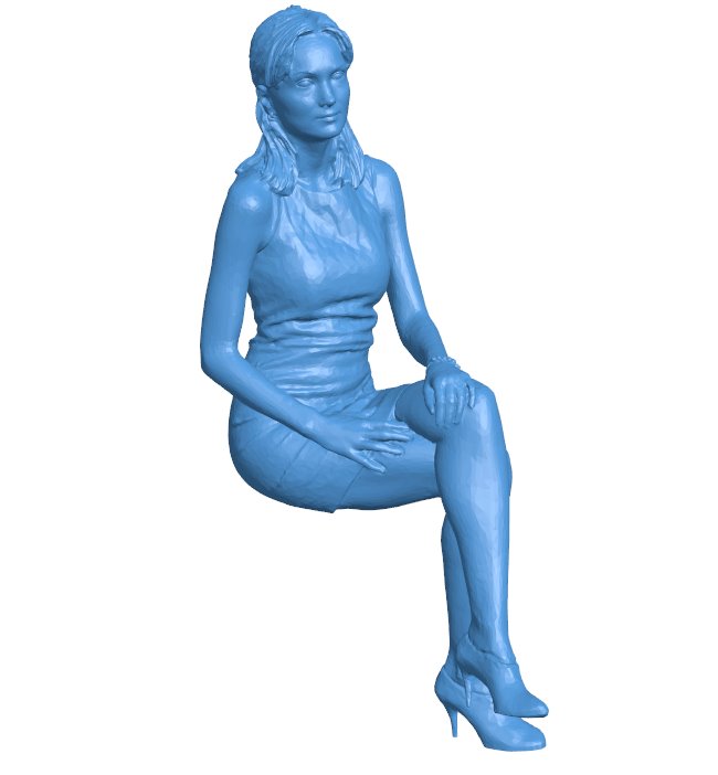 Woman sitting B010806 3d model file for 3d printer