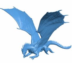 Ancient bronze dragon flying B011063 3d model file for 3d printer