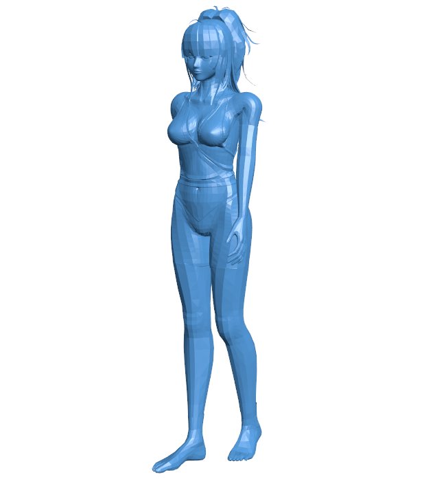 Anime girl B010876 3d model file for 3d printer