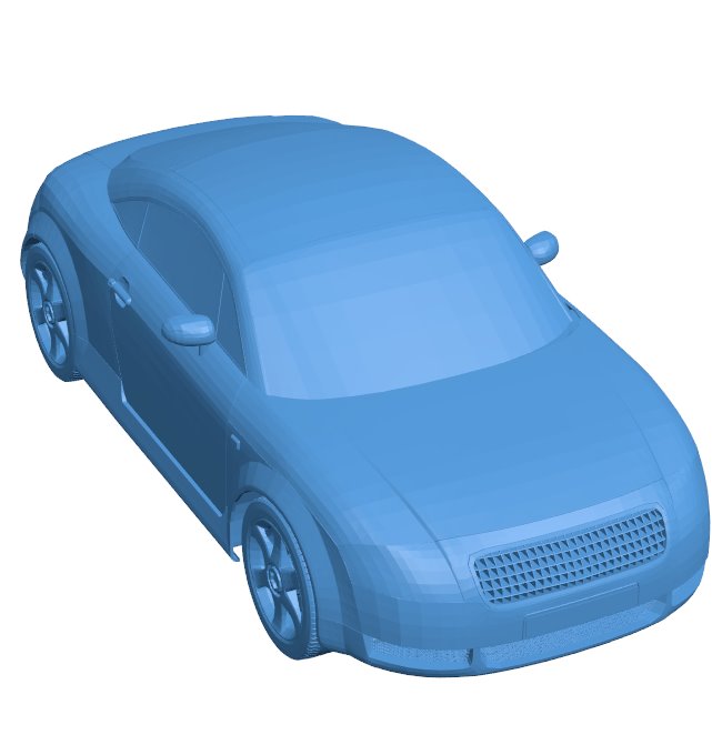 Audi TT car B011075 3d model file for 3d printer