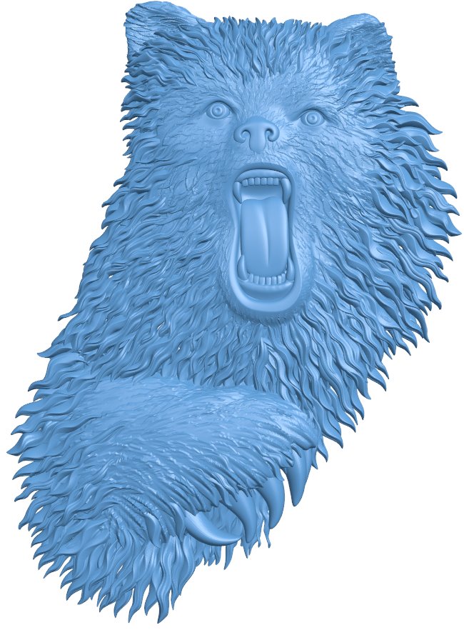 Bear open mouth T0009461 download free stl files 3d model for CNC wood carving