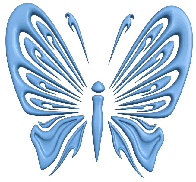 Butterfly T0009344 download free stl files 3d model for CNC wood carving