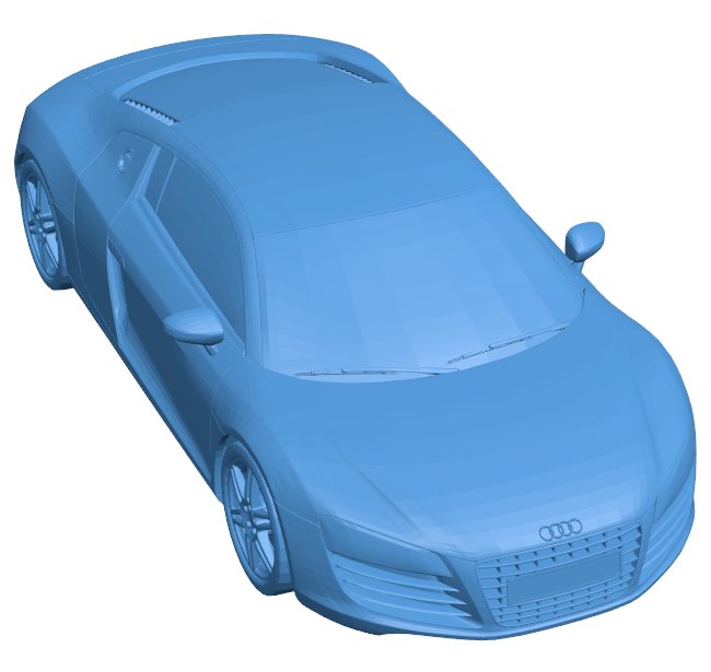 Car audi quattro B010976 3d model file for 3d printer