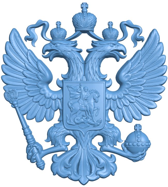 Coat of arms of Russia T0009262 download free stl files 3d model for CNC wood carving