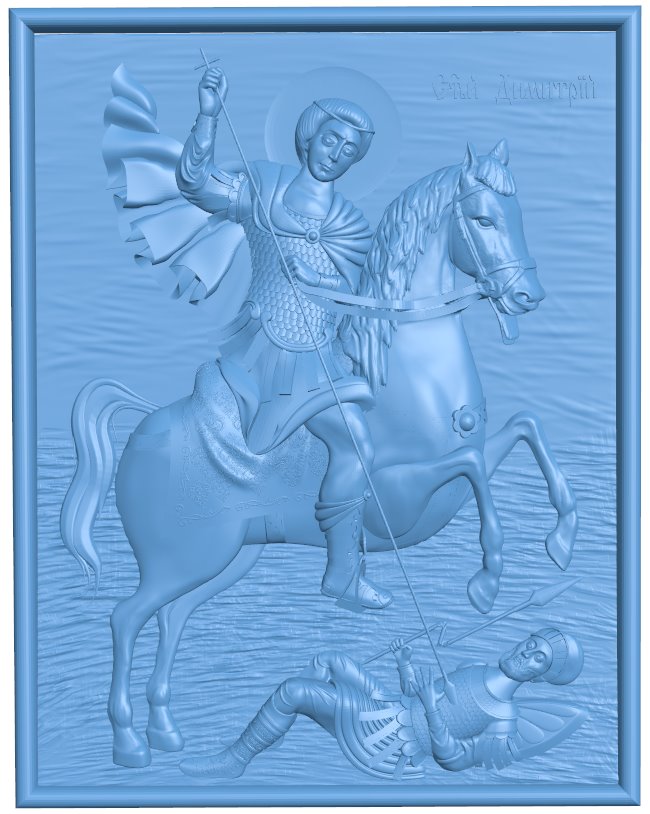 Dmitry Solunsky on horseback T0009587 download free stl files 3d model for CNC wood carving