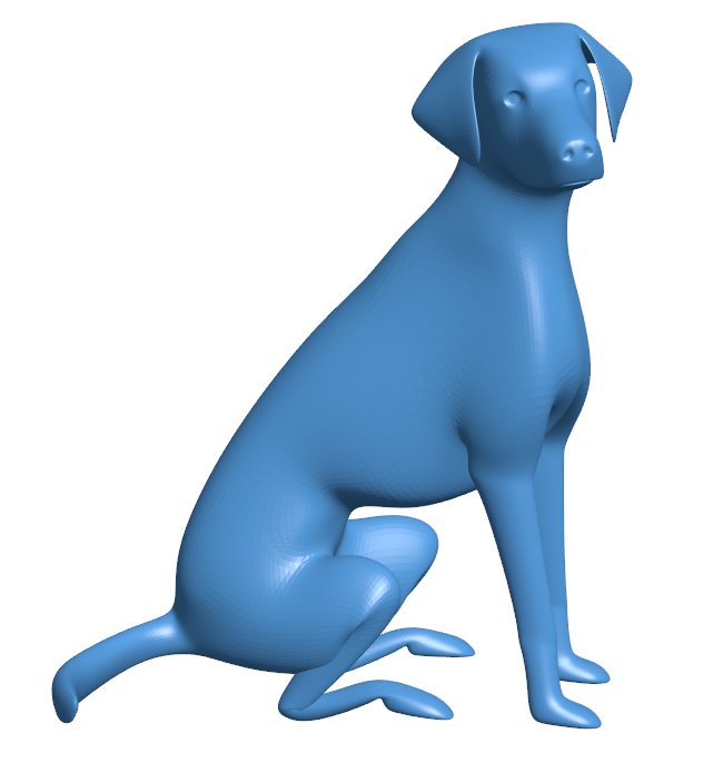 Dog sitting B011056 3d model file for 3d printer