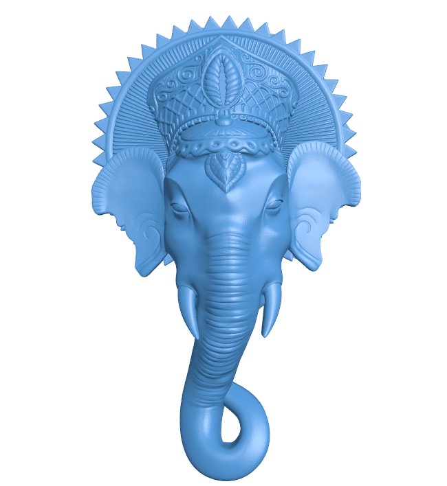 Elephant head B010956 3d model file for 3d printer