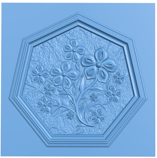 Flower painting T0009512 download free stl files 3d model for CNC wood carving