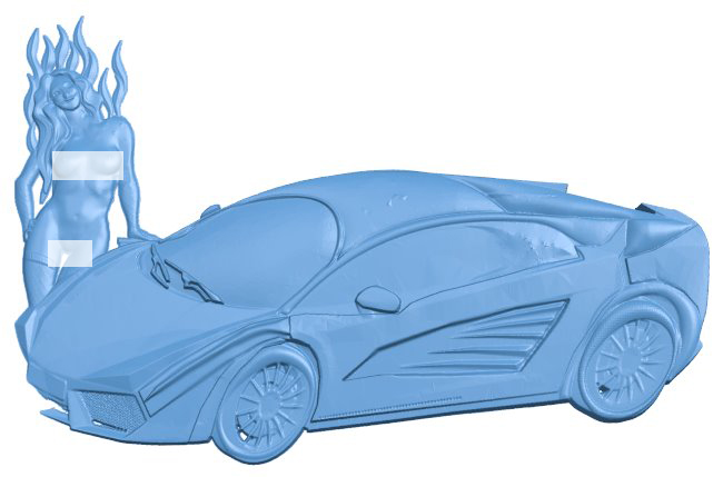 Girl and car T0009196 download free stl files 3d model for CNC wood carving