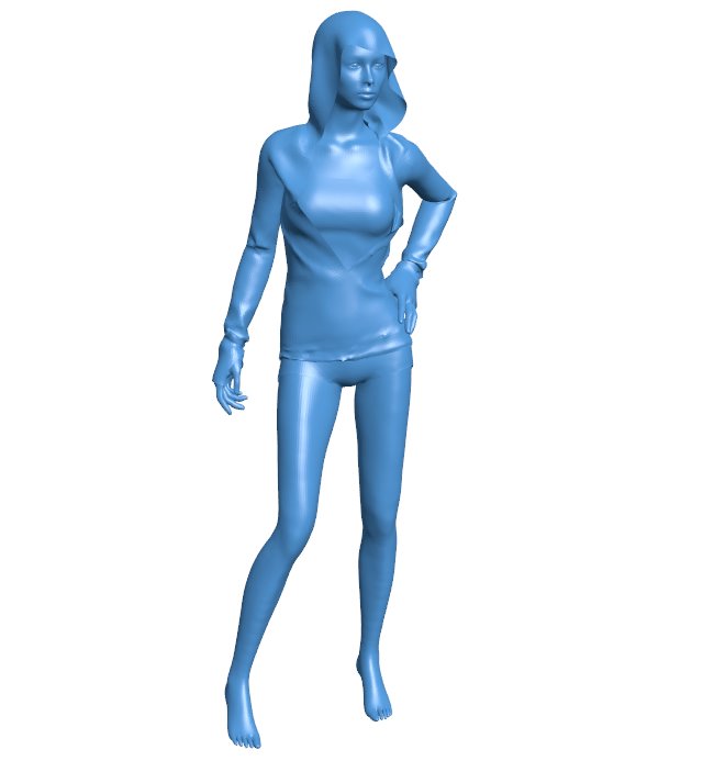 Girl in a hoodie B010922 3d model file for 3d printer