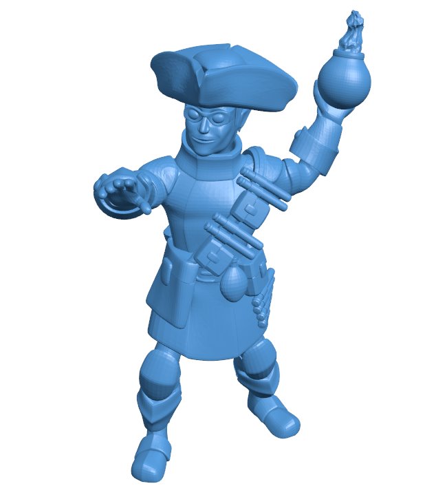 Halfling pirate alchemist bomber B011042 3d model file for 3d printer