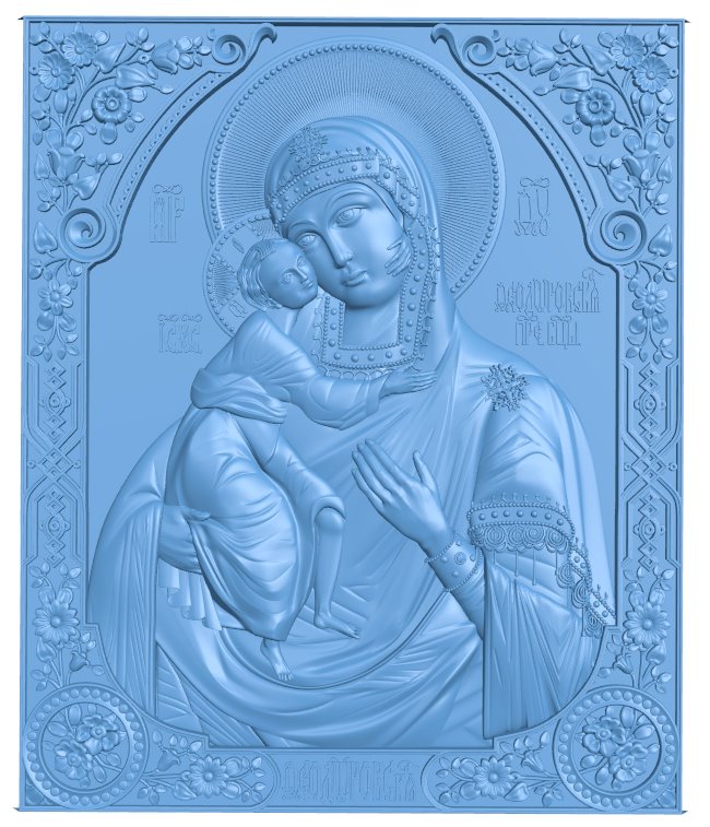 Icon Of The Mother Of God T0009272 download free stl files 3d model for CNC wood carving