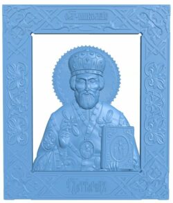 Icon of Nicholas the Wonderworker T0009226 download free stl files 3d model for CNC wood carving