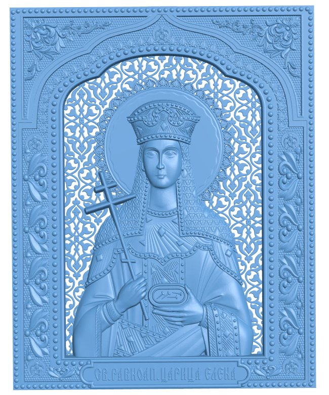 Icon of Saint Helen Equal to the Apostles T0009228 download free stl files 3d model for CNC wood carving