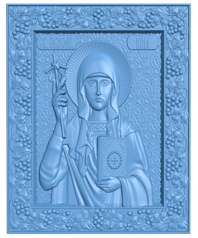 Icon of Saint Nina Equal to the Apostles T0009229 download free stl files 3d model for CNC wood carving