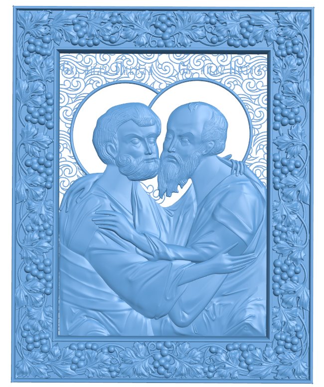 Icon of the Holy Apostles Peter and Paul T0009270 download free stl files 3d model for CNC wood carving