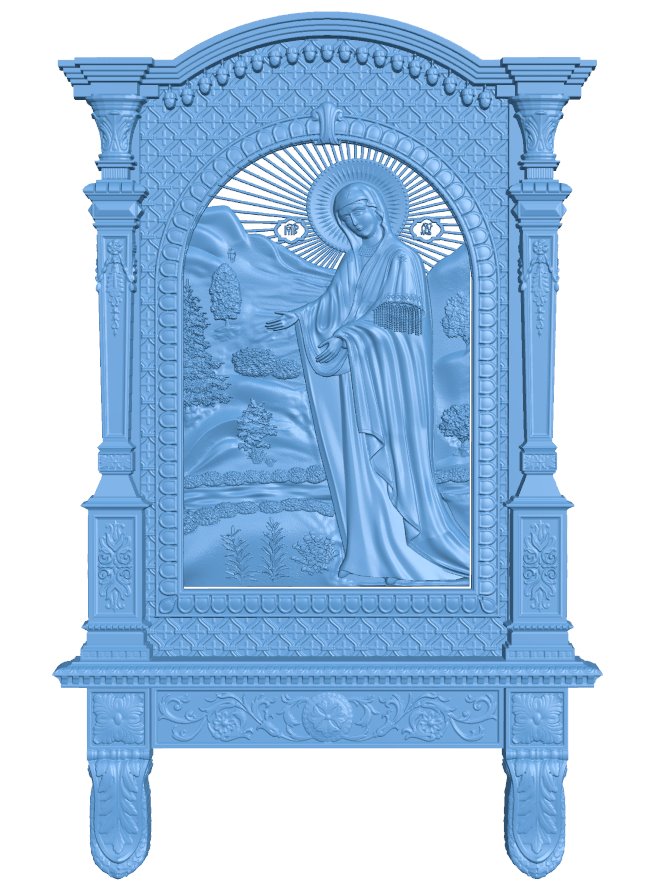 Icon of the Mother of God T0009232 download free stl files 3d model for CNC wood carving