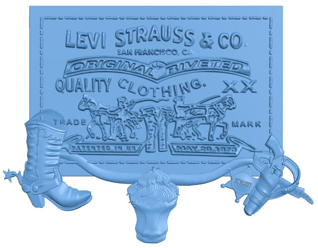 Levi's logo T0009198 download free stl files 3d model for CNC wood carving