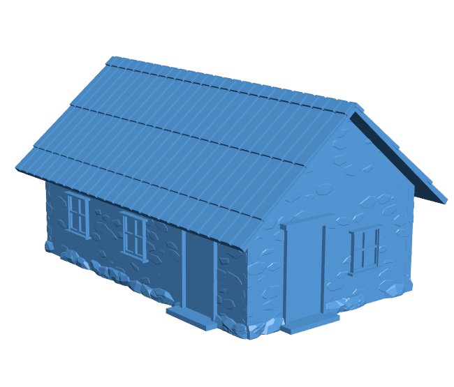 Miniature game stone house B011059 3d model file for 3d printer