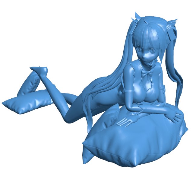 Miss Hestia and pillow B011025 3d model file for 3d printer