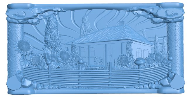 Painting of a house T0009351 download free stl files 3d model for CNC wood carving