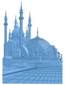 Painting of mosque T0009305 download free stl files 3d model for CNC wood carving