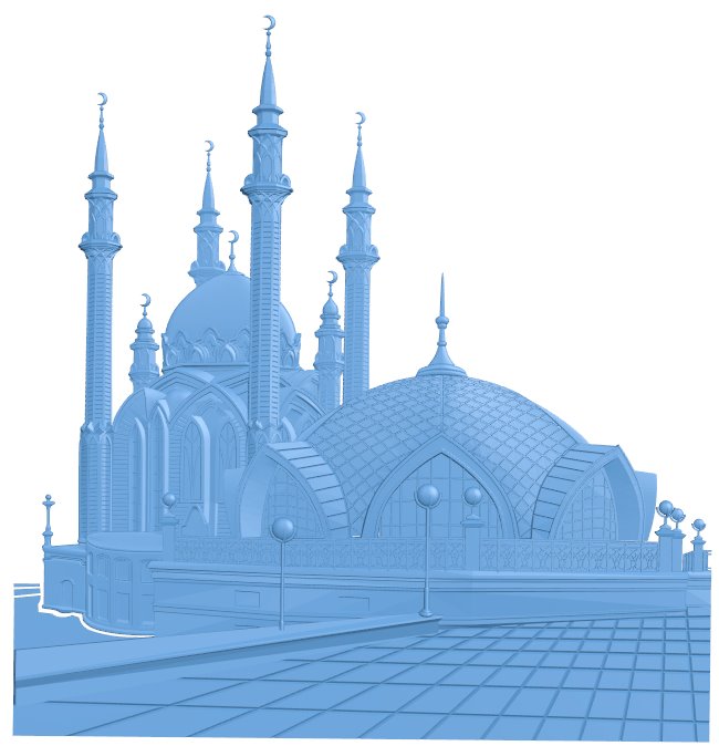 Painting of mosque T0009517 download free stl files 3d model for CNC wood carving