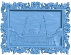 Painting of mosque T0009518 download free stl files 3d model for CNC wood carving
