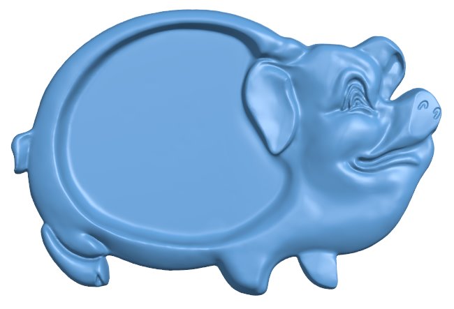 Pig tray T0009609 download free stl files 3d model for CNC wood carving