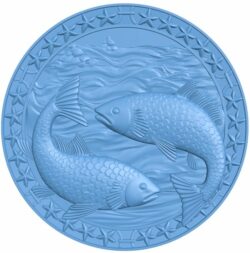 Pisces – Zodiac pattern T0009093 download free stl files 3d model for CNC wood carving
