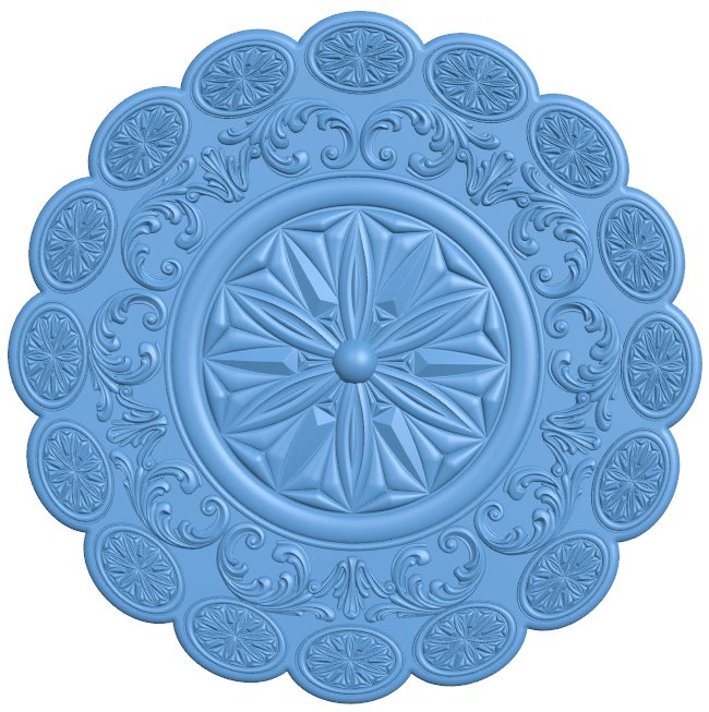 Round pattern T0009533 download free stl files 3d model for CNC wood carving