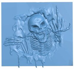Skeleton painting T0009214 download free stl files 3d model for CNC wood carving