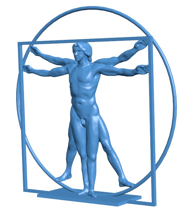 The Vitruvian Man Sculpture at Belgrave Square, London B010994 3d model file for 3d printer