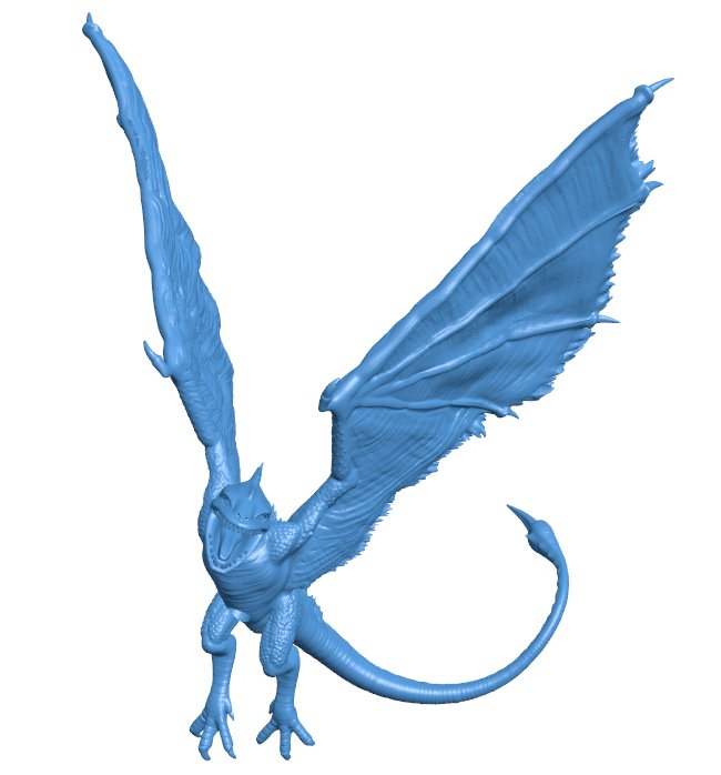 The dragon is flying B010929 3d model file for 3d printer