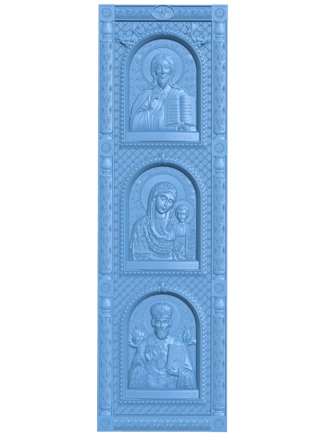 Triptych Icon T0009618 download free stl files 3d model for CNC wood carving