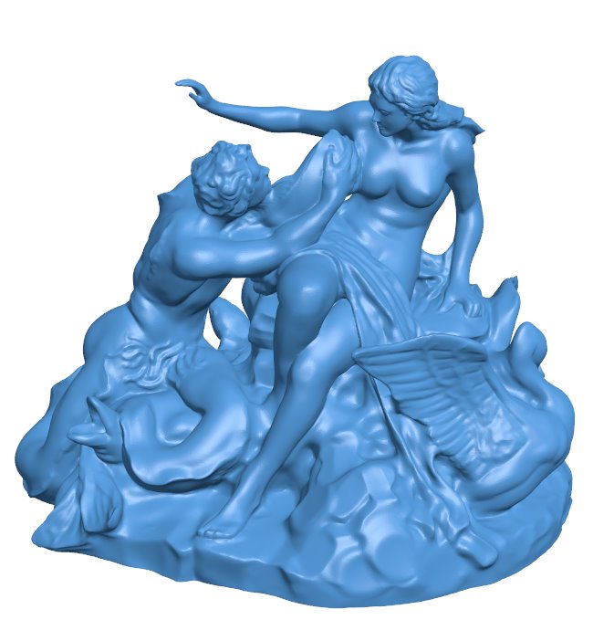 Triton and a Naiad Fountain in Vienna, Austria B010945 3d model file for 3d printer
