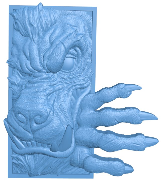 Werewolf T0009619 download free stl files 3d model for CNC wood carving