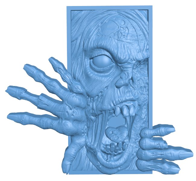 Zombie T0009620 download free stl files 3d model for CNC wood carving