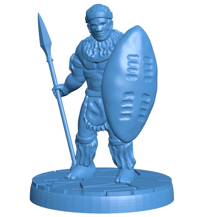 Zulu Warrior B010932 3d model file for 3d printer