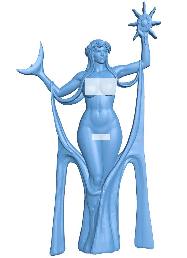 Azura goddess of dawn and sunset T0009662 download free stl files 3d model for CNC wood carving