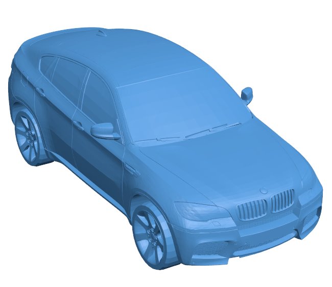 BMW X6 car B011102 3d model file for 3d printer