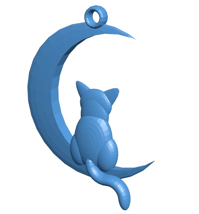 Cat and Moon B011104 3d model file for 3d printer