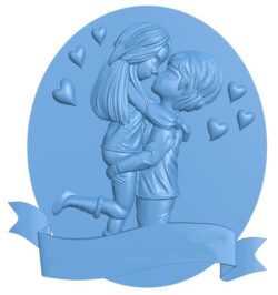 Couple painting T0010032 download free stl files 3d model for CNC wood carving